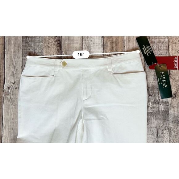 Ralph Lauren Adelle Stretch Petites Dress Pants Trousers White 8P Highly Rated - Picture 4 of 11